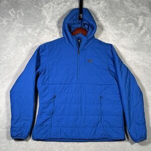 Outdoor Research Shadow Insulated Anorak Jacket Mens Large Blue Hooded Pullover